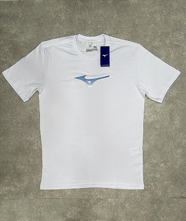 Camiseta Branca Mizuno Branca simbolo Degradê