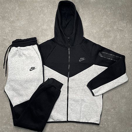 Conjunto Tech Fleece Preto c\ Cinza