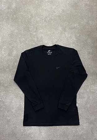 Camisetas Manga Longa Nike Preta