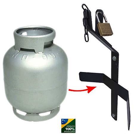 Suporte Botijão de Gás P13 Antifurto Parede Caminhão Trailer