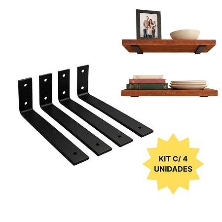 Mão Francesa Invertidas 25cm - Kit c/ 4 unidades