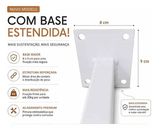 Suporte Pia De Parafusar 4un - Mão Francesa/Cantoneira/Grapa