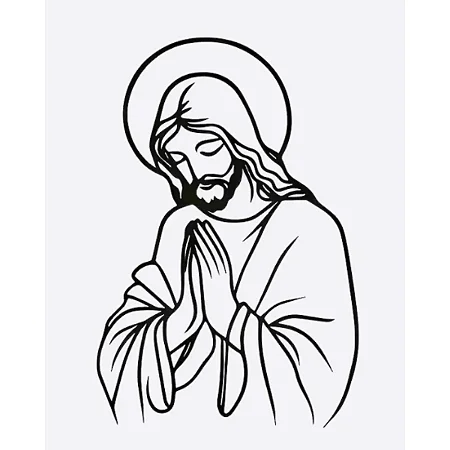 Moldura Decorativa Jesus em Aço