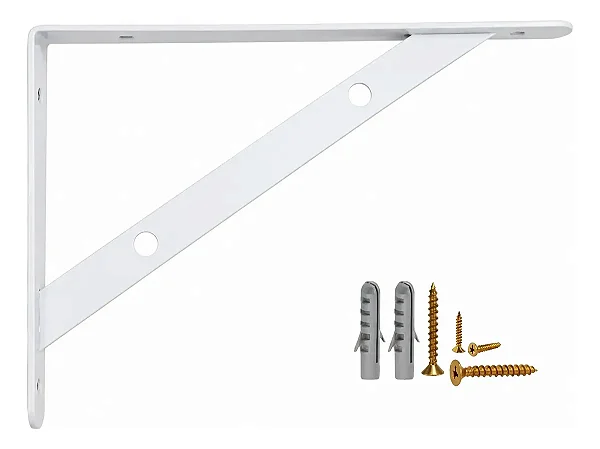 Kit 6 Mão Francesa Suporte Prateleira 25cm + Kit Parafuso