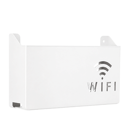 SUPORTE ORGANIZADOR DE PAREDE PARA ROTEADOR WI-FI EM AÇO BRANCO