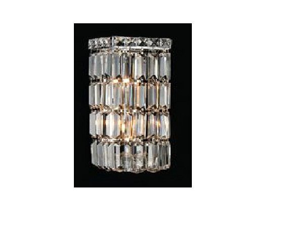 Arandela Chandelie CH017-C Montreux de Cristal K9 Palito Retangular Lapidada x 30cm x 15cm