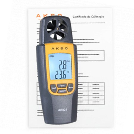Termo Higro Anemômetro 3 Em 1 Digital Ak821 Com Certificado Akso