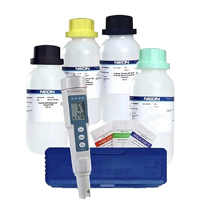 Kit Medidor De pH Digital C/ Soluções Tampões e Kcl 500ml