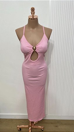 estido Midi Rosa com Argola