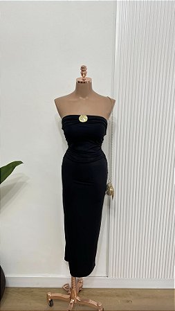 Vestido Preto Tomara que Caia Longo