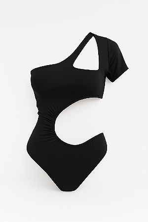 Body Preto Recorte Lateral