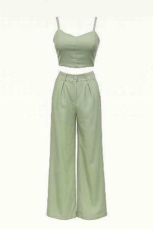conjunto alfaiataria top com calça