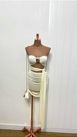 Vestido Off Dourado