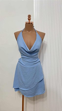 Macaquinho Azul Drapeado