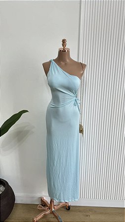 Vestido Azul Um Ombro Só