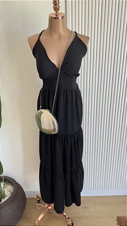 vestido longo preto