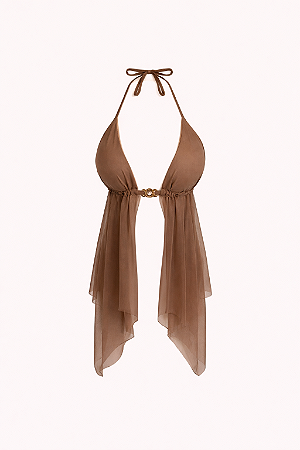 Top Frente Única com Detalhe de Argola