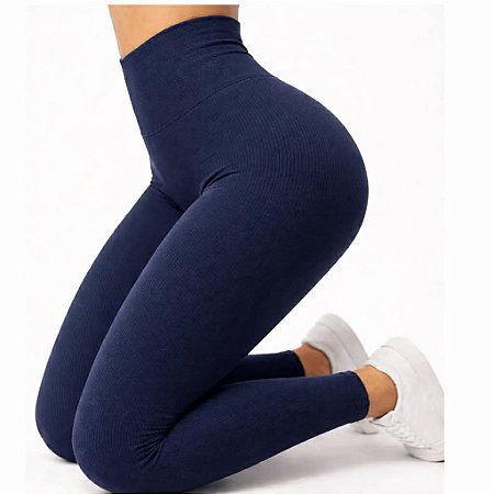legging canelada azul