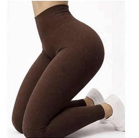 legging canelada marrom