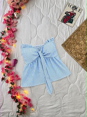 Blusa listrada Azul