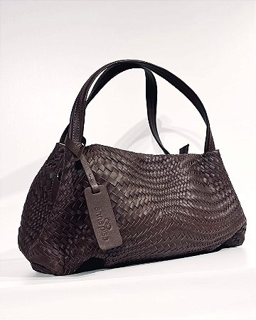 Bolsa Baguete Couro Tresse Ondas