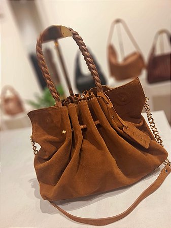 Bolsa Camurça Franzida