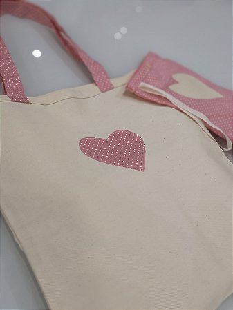 Bolsa Bag Bege Coração