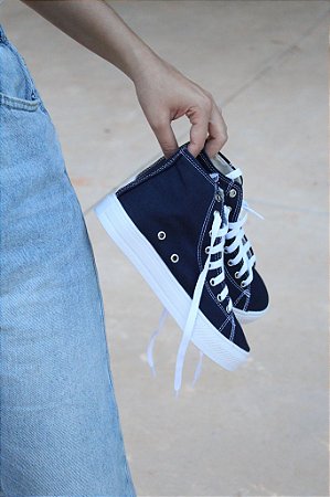tenis cano alto azul marinho