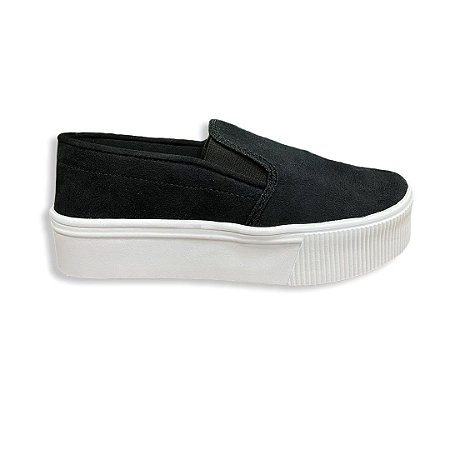 slip on plataforma preto
