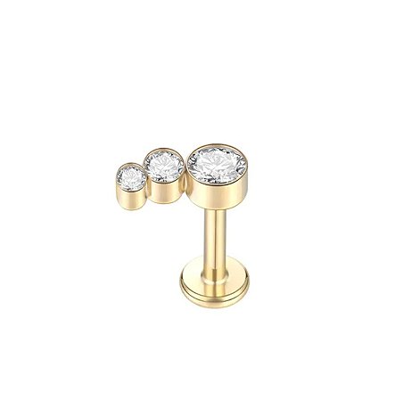 Cluster 3 Pedras Titânio Gold