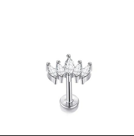 Labret de coroa com zirconia