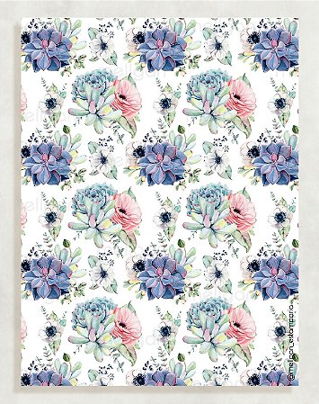 Papel Crepom Floral 04 - Suculenta - 30 unid