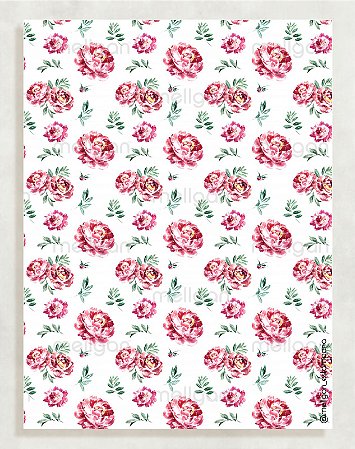 Papel Crepom Floral 15 - Marsala - 30 unid