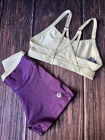 Conjunto Short Cross Alta Compressão Rosa Charmosa