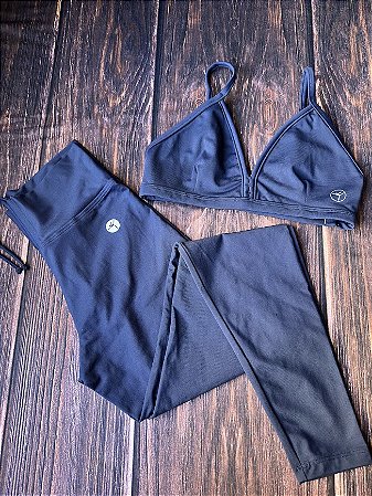 Conjunto Fitness Poliamida Preto