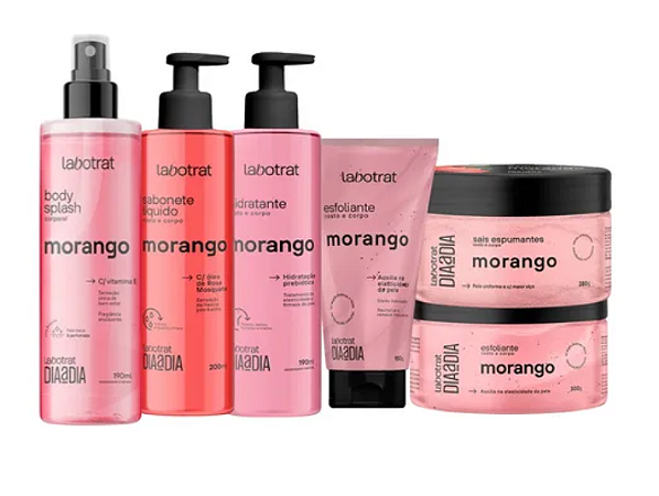 Kit Corporal De Banho Morango Completo