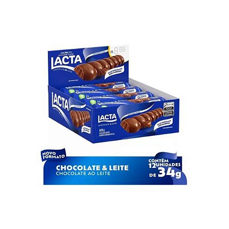 Chocolate Ao Leite Lacta 34G com 12Un - Supermercado Compra Fácil