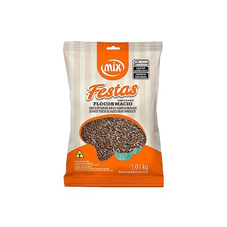 Confeito Flocos Macio Sabor Chocolate Escuro 1,01 kg