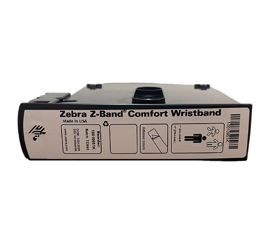 Cartucho De Pulseira Adulto Branca C/ 300 Pulseiras P/ Zebra Zd510