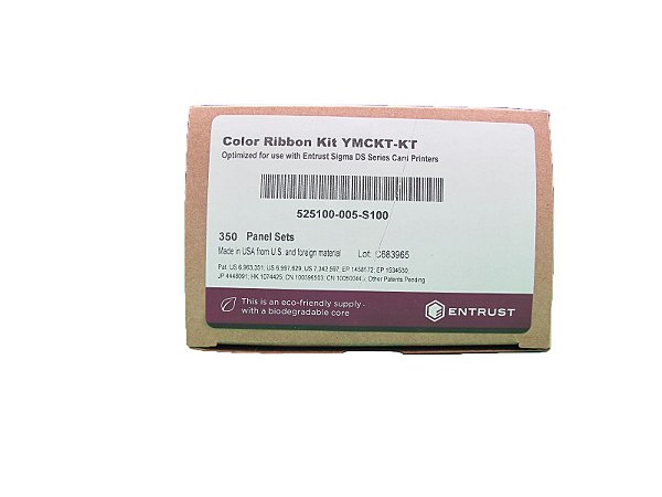 Ribbon Datacard Color C/ Verso Preto (YMCKTKT) 525100-005-S100 P/ Sigma DS3 C/ 350 Impressões