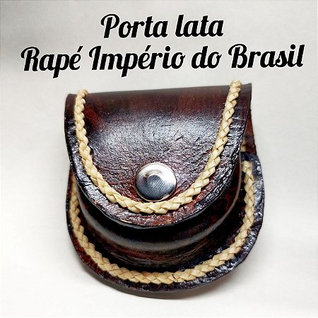 Porta lata de rapé Império do Brasil, estilo bainha ou borna,  em couro artesanal.