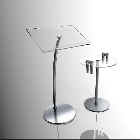 PÚLPITO INOX Mod. HILLSONG - com mesinha