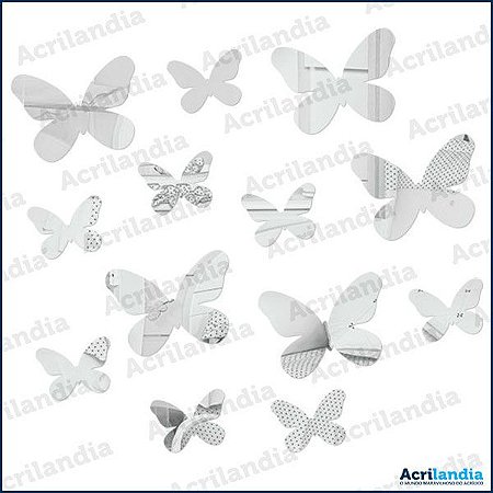 ESPELHO DECORATIVO BORBOLETA - 12 peças