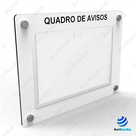 Quadro de Aviso em MDF - 1 folha A4 Horizontal