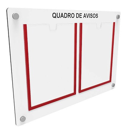 Quadro de Aviso em MDF - 2 folha A4 Vertical