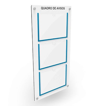 Quadro de Aviso em MDF - 3 folha A4 Horizontal
