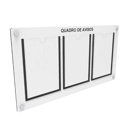 Quadro de Aviso em MDF - 3 folha A4 Vertical