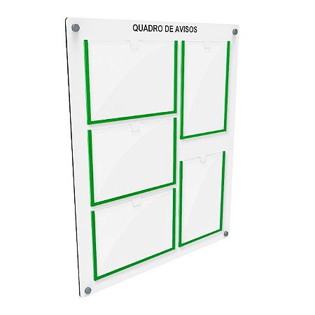 Quadro de Aviso em MDF 5 folhas - 3 Horizontais e 2 Verticais