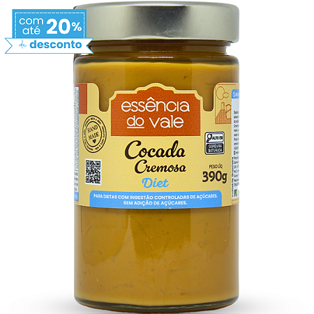 Cocada Cremosa Diet Sem Adição de Açúcar Essência do Vale 390g
