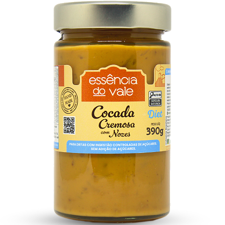 Cocada Cremosa com Nozes Diet Sem Adição de Açúcar Essência do Vale 390g